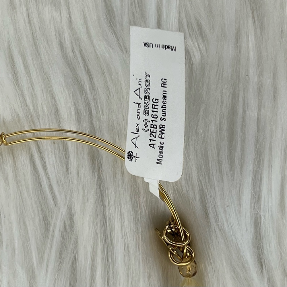 Alex and Ani Rafaelian Gold Mosaic Sunbeam Beaded Bangle Bracelet - Picture 4 of 4
